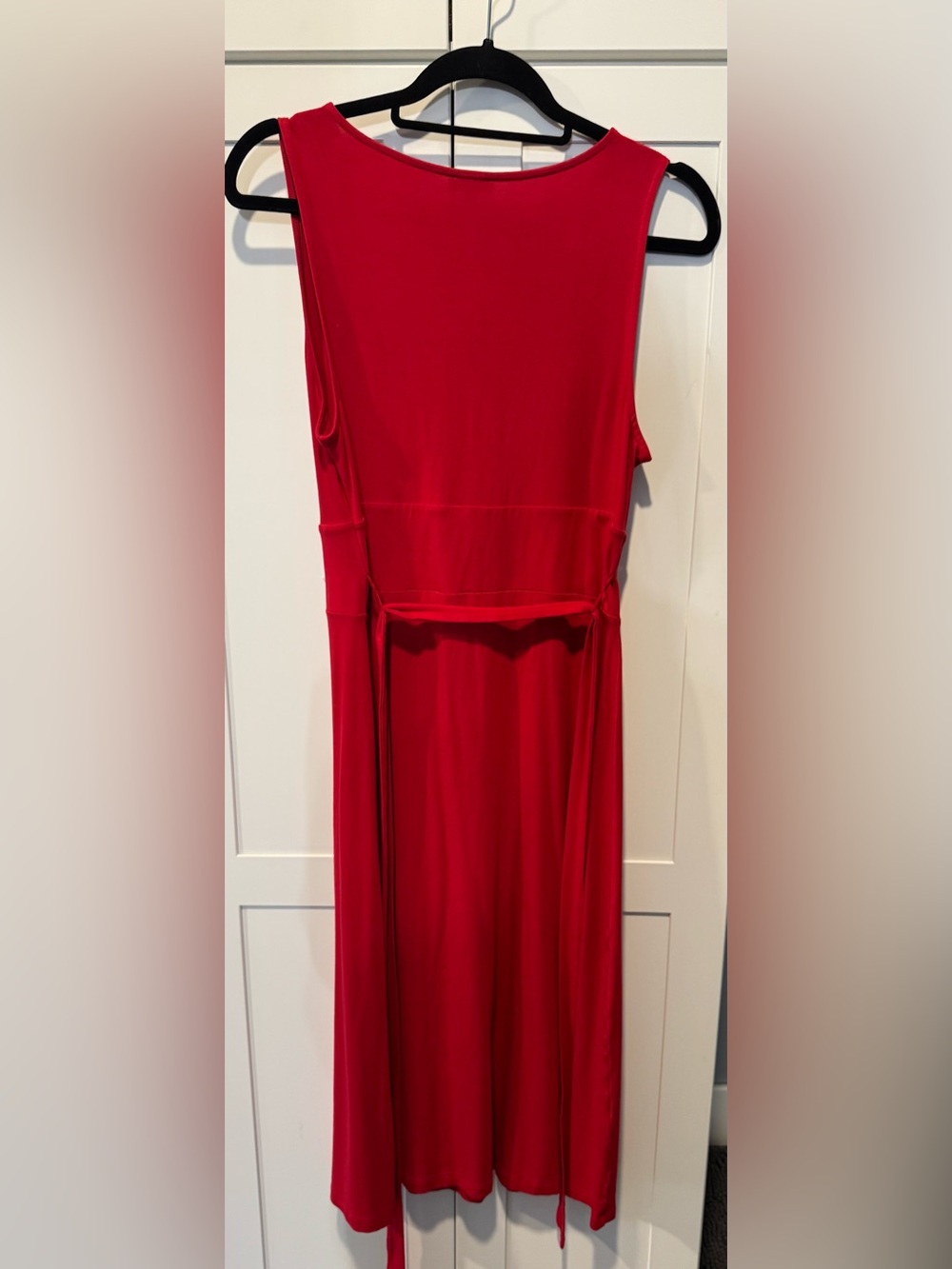 Talbots Red Sleeveless V-Neck Wrap Dress - Picture 4 of 5
